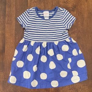Hanna Andersson Blue and White Striped Polka Dot Dress